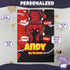 Personalized Baby Superhero Blanket – Custom Name & Birthdate | Funny Red Hero Style